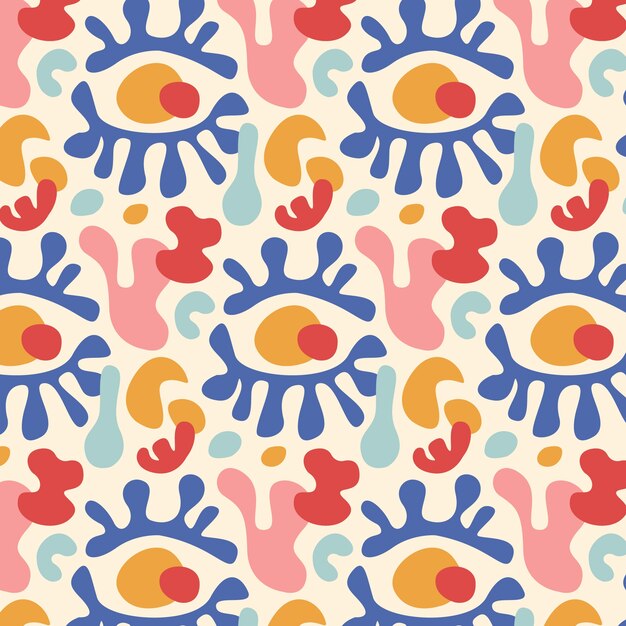 Diseño de patrones de matice coloridos dibujados a mano