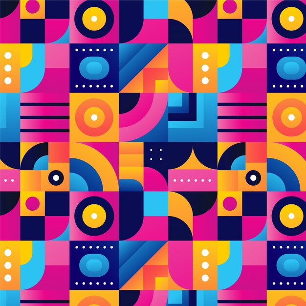 Diseño de patrones de mosaico geométrico en gradiente