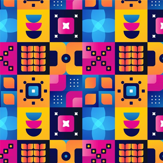 Diseño de patrones de mosaico geométrico en gradiente