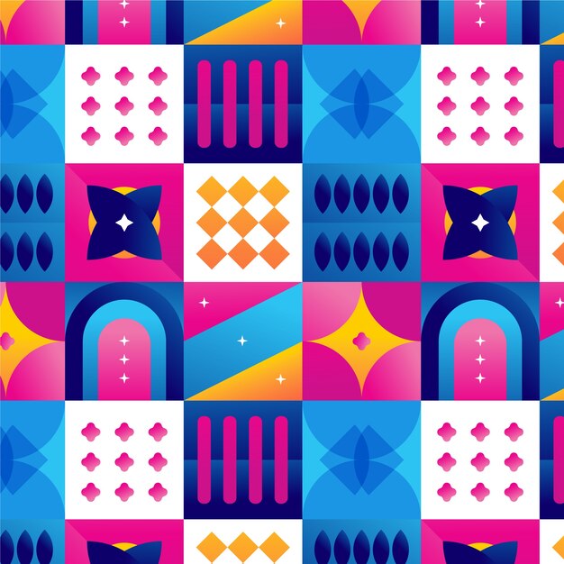 Diseño de patrones de mosaico geométrico en gradiente