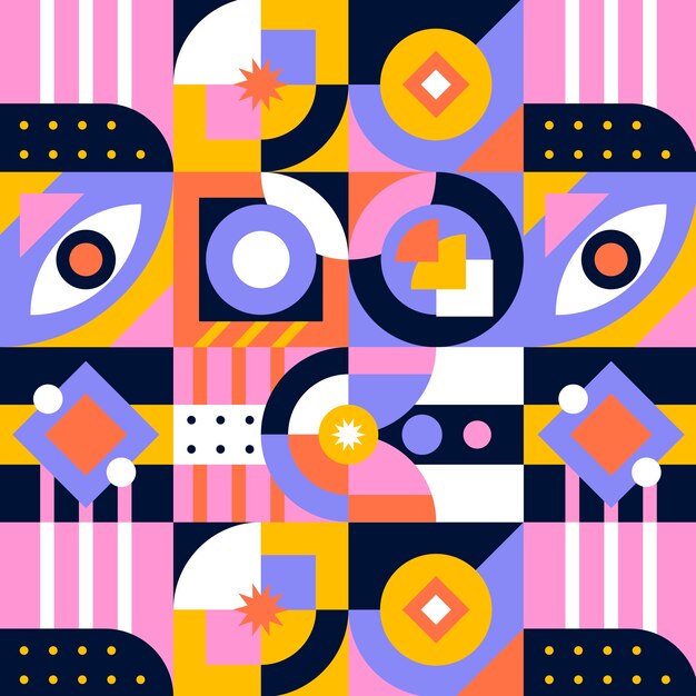 Diseño de patrones de mosaico geométrico plano