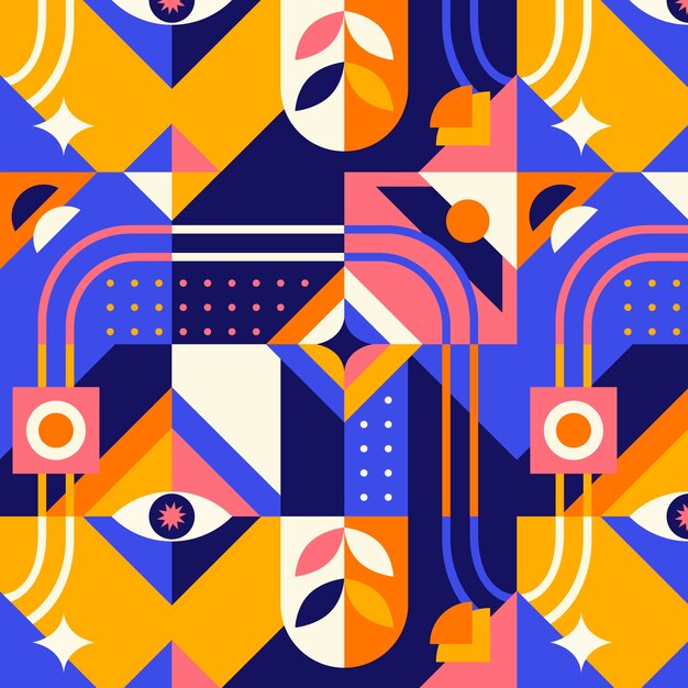 Diseño de patrones de mosaico geométrico plano
