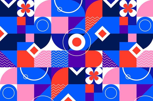 Diseño de patrones de mosaico geométrico plano