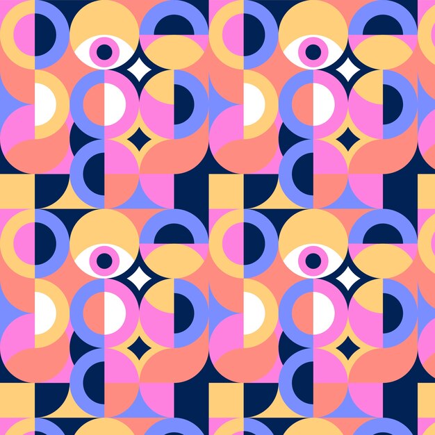 Diseño de patrones de mosaico geométrico plano