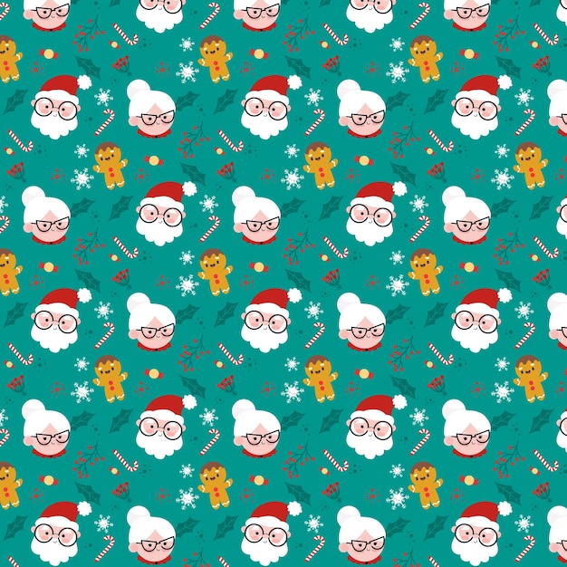 Diseño de patrones navideños dibujados a mano