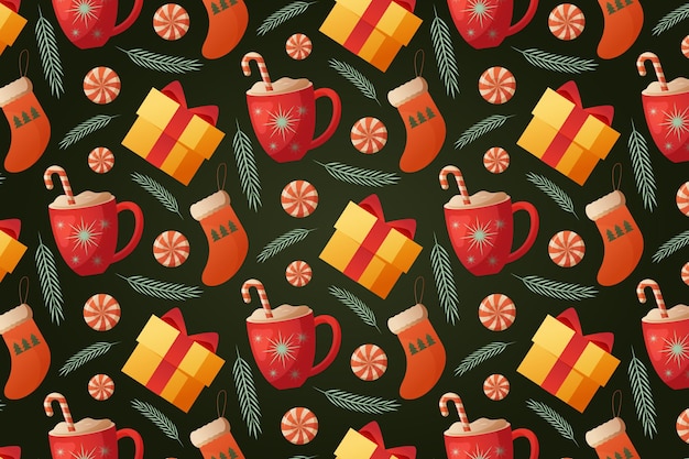 Diseño de patrones navideños en gradiente