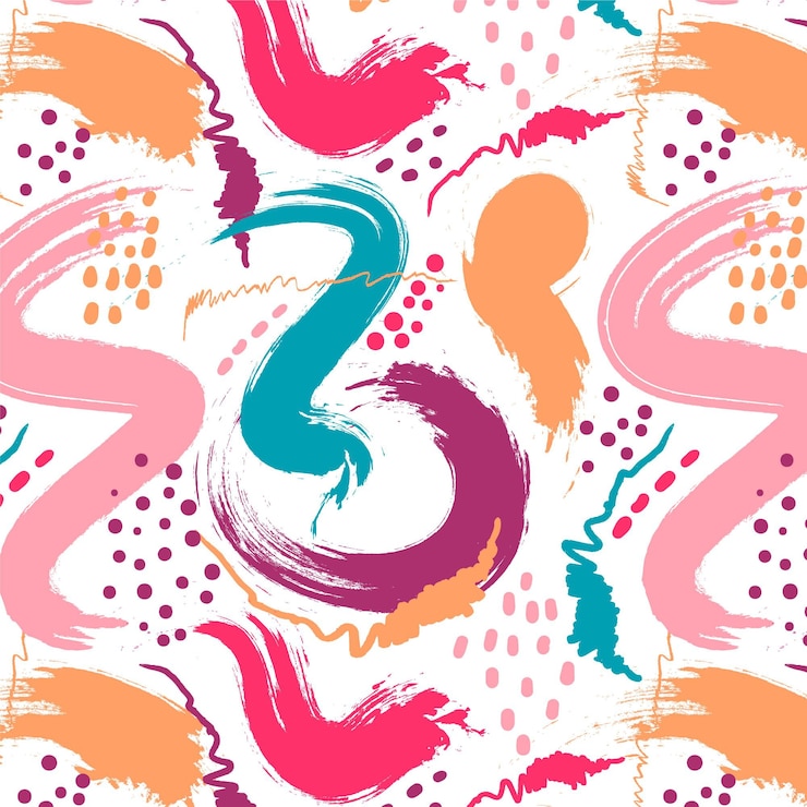 Vector gratuito diseño de patrones de pintura abstracta pintados a mano