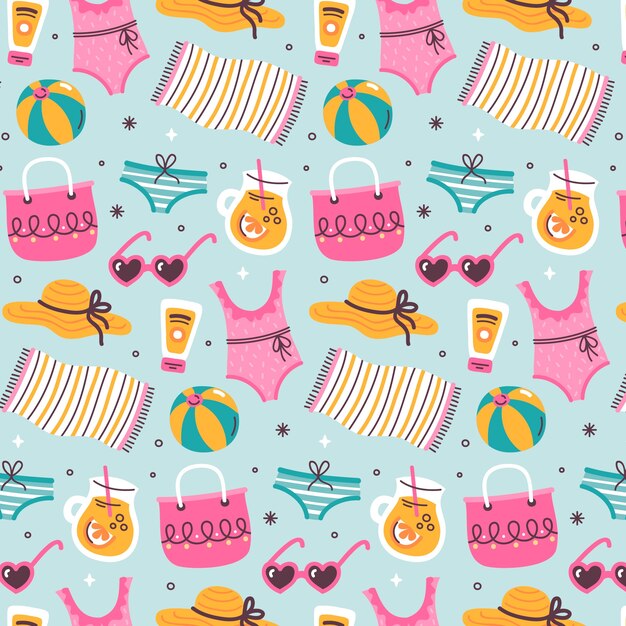 Diseño de patrones planos para la celebración de la temporada de verano.