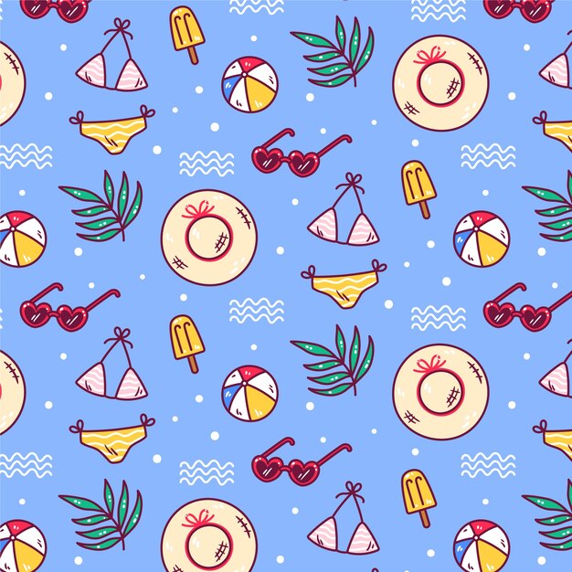 Diseño de patrones planos para la celebración de la temporada de verano.