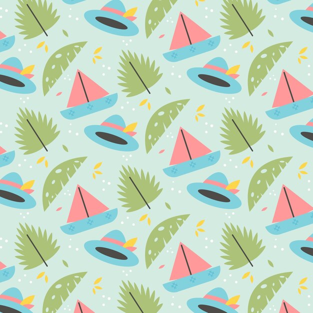 Diseño de patrones planos en colores pastel para la temporada de verano.