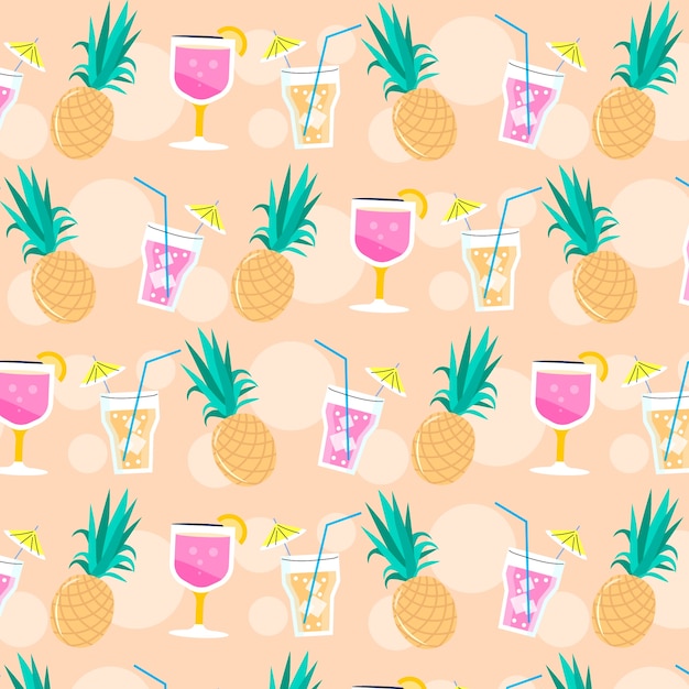 Diseño de patrones planos en colores pastel para la temporada de verano.