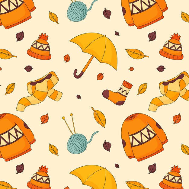 Diseño de patrones planos para la temporada de otoño.