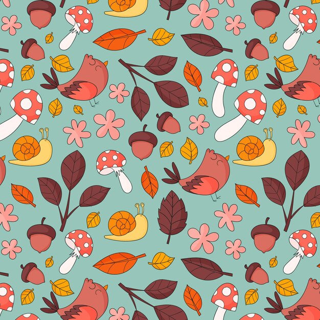 Diseño de patrones planos para la temporada de otoño.