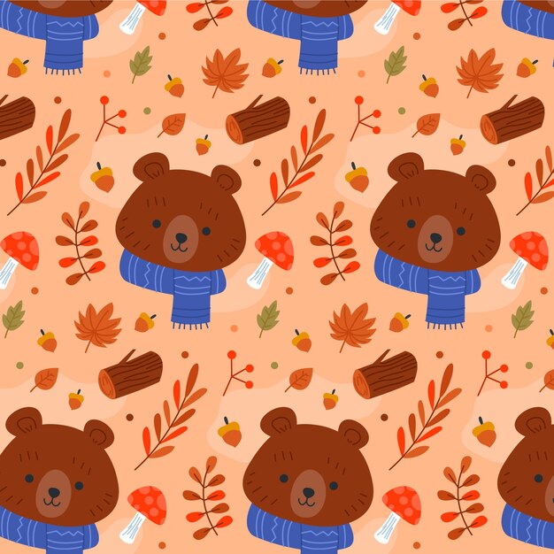 Diseño de patrones planos para la temporada de otoño.