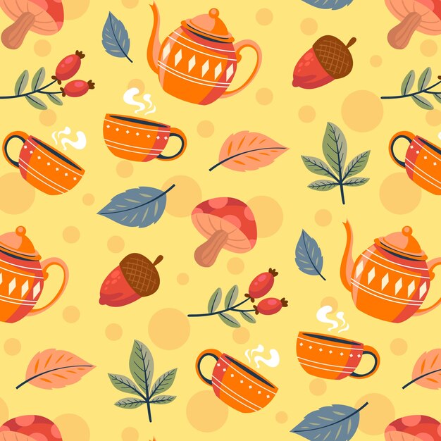 Diseño de patrones planos para la temporada de otoño.