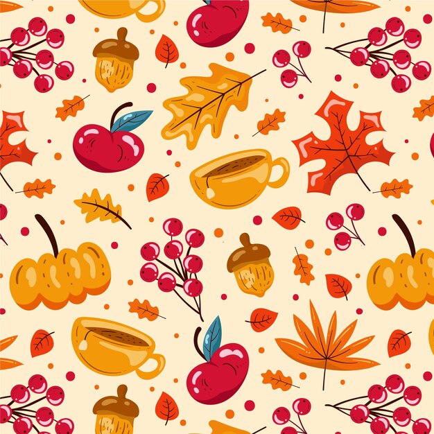 Diseño de patrones planos para la temporada de otoño.