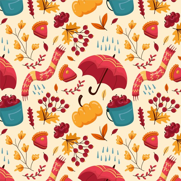 Diseño de patrones planos para la temporada de otoño.