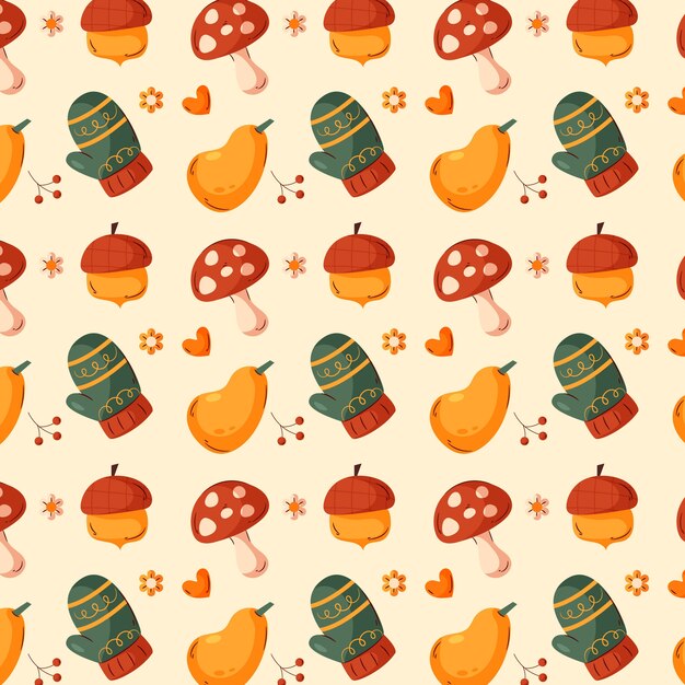Diseño de patrones planos para la temporada de otoño.