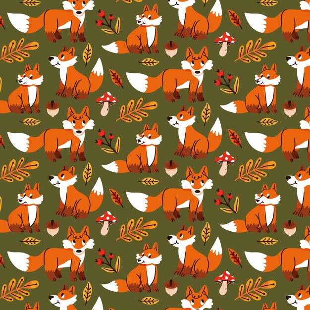 Diseño de patrones planos para la temporada de otoño.
