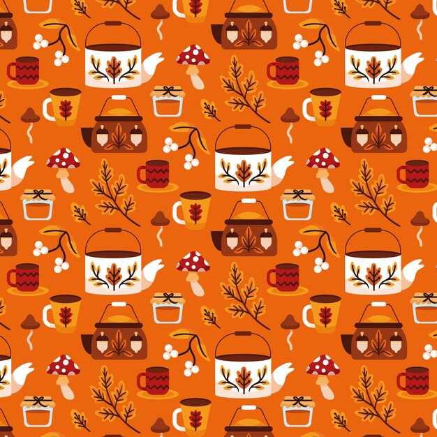 Diseño de patrones planos para la temporada de otoño.
