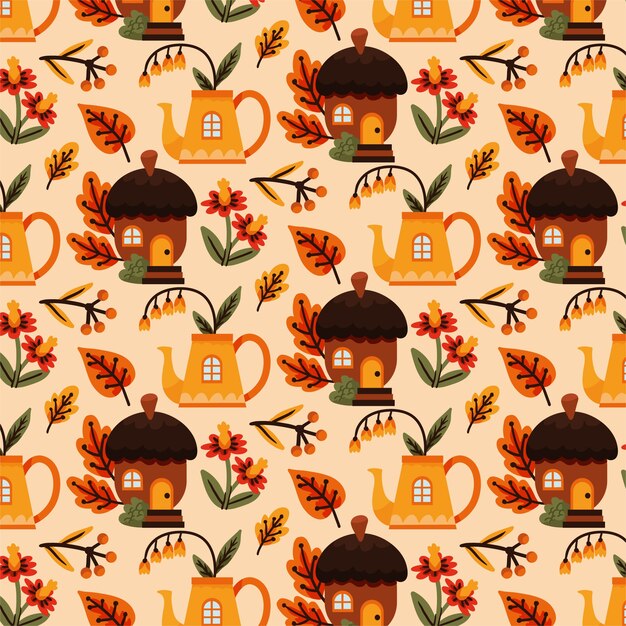 Diseño de patrones planos para la temporada de otoño.