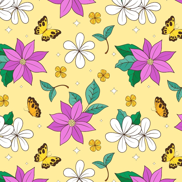Diseño de patrones planos para la temporada de primavera.
