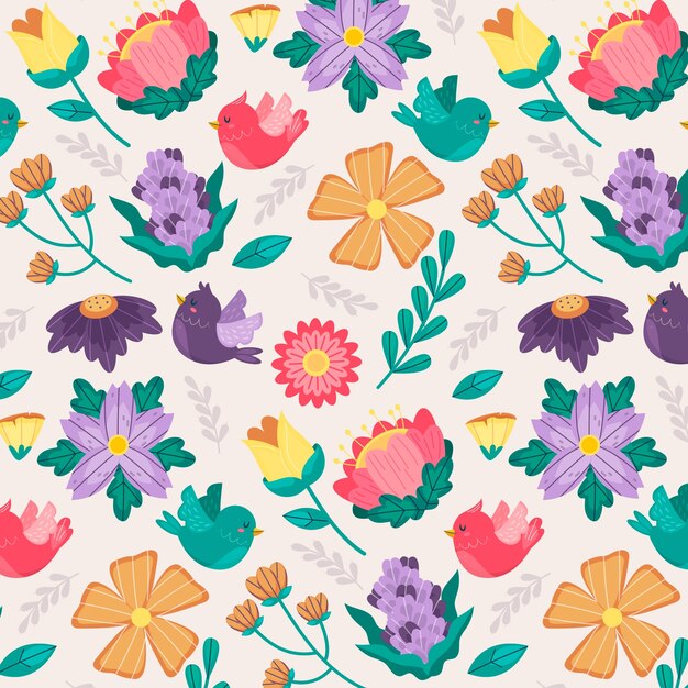 Diseño de patrones planos para la temporada de primavera.