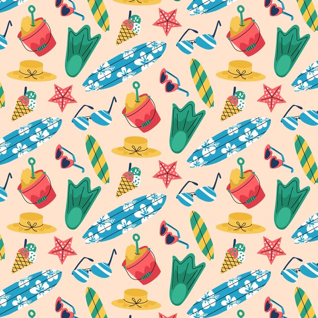 Diseño de patrones planos para la temporada de verano.