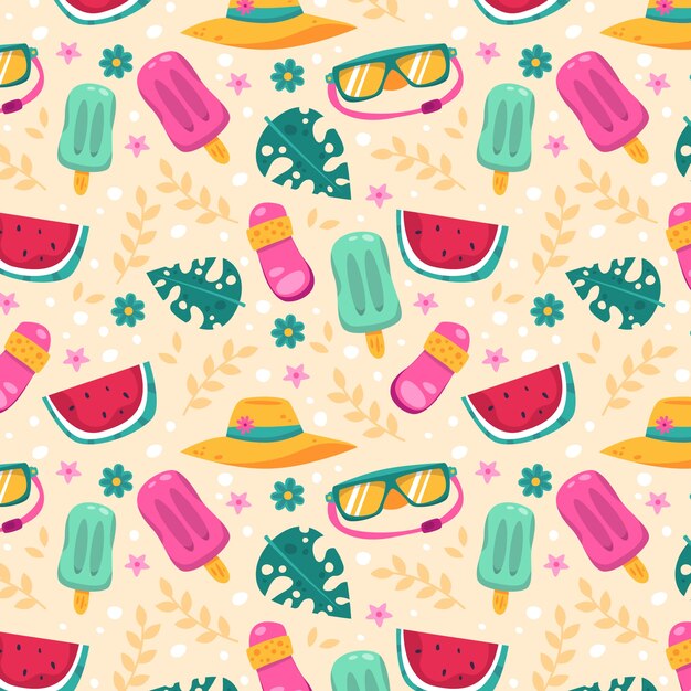Diseño de patrones planos para la temporada de verano.