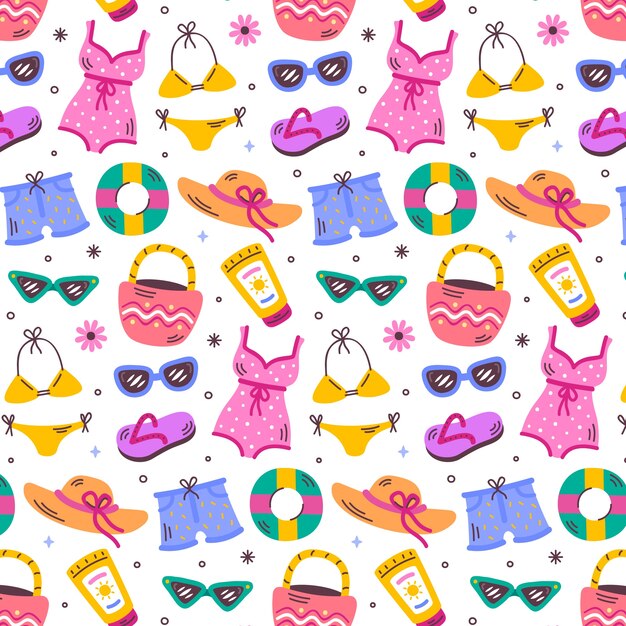 Diseño de patrones planos para la temporada de verano.