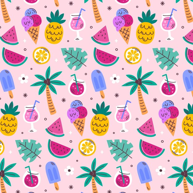 Diseño de patrones planos para la temporada de verano.