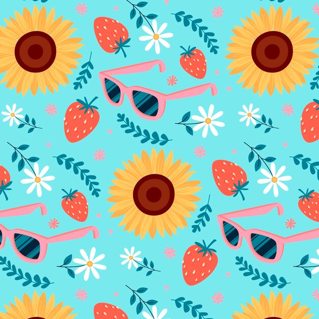 Diseño de patrones planos para la temporada de verano.