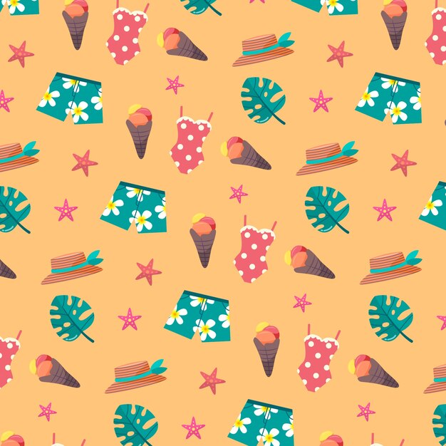 Diseño de patrones planos para el verano.