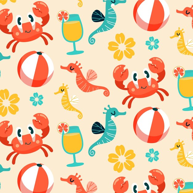 Diseño de patrones planos para el verano.