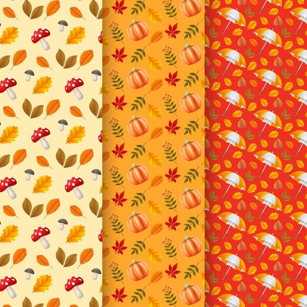 Diseño de patrones realistas para la celebración de la temporada de otoño