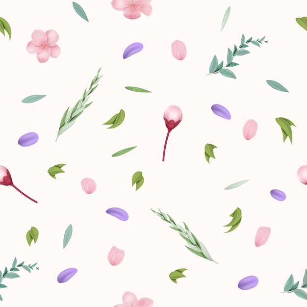 Diseño de patrones realistas para la temporada de primavera.