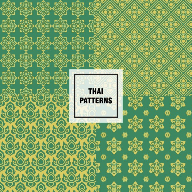 Diseño de patrones thai abstractos