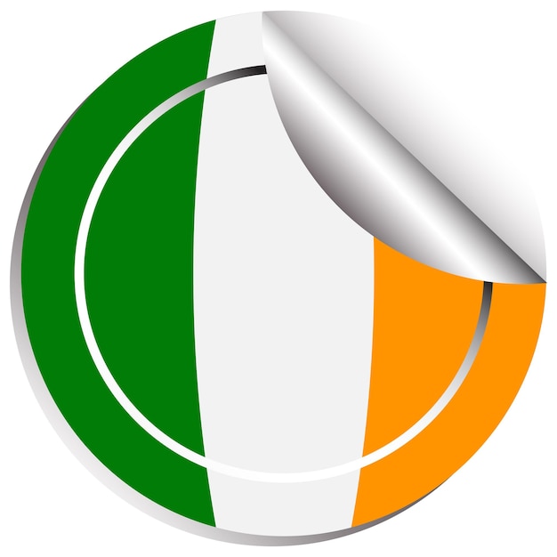 Vector gratuito diseño de pegatinas para la bandera de irlanda.
