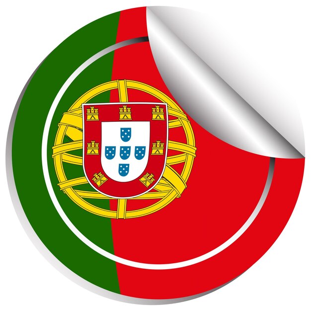 Diseño de pegatinas para la bandera de Portugal.