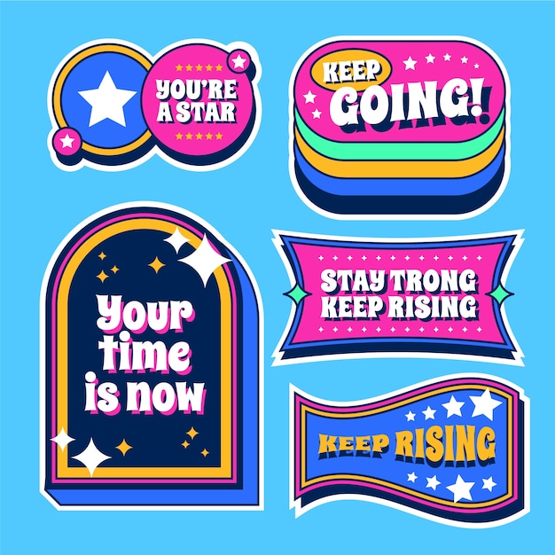 Diseño de pegatinas retro dibujado a mano