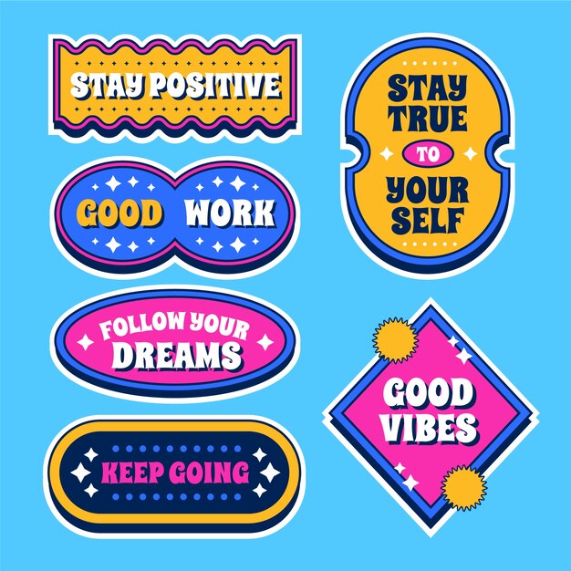 Diseño de pegatinas retro dibujado a mano