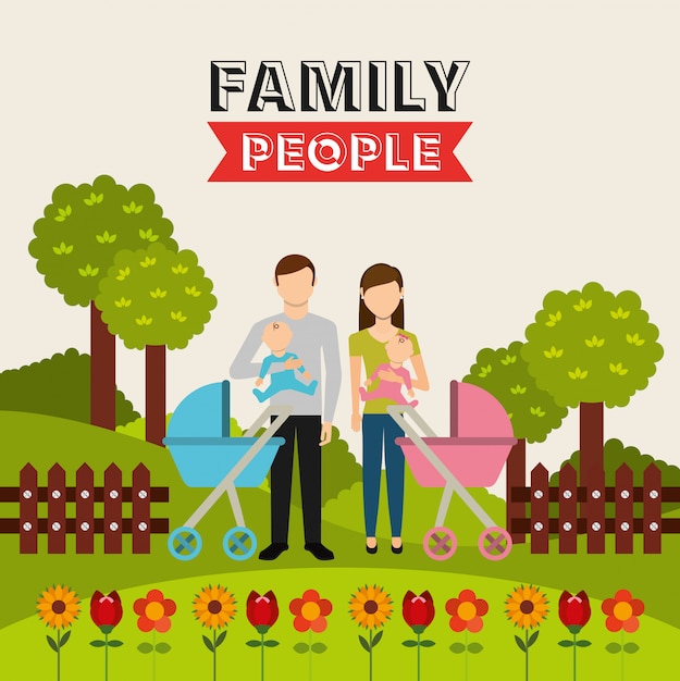 Vector gratuito diseño de personas de familia