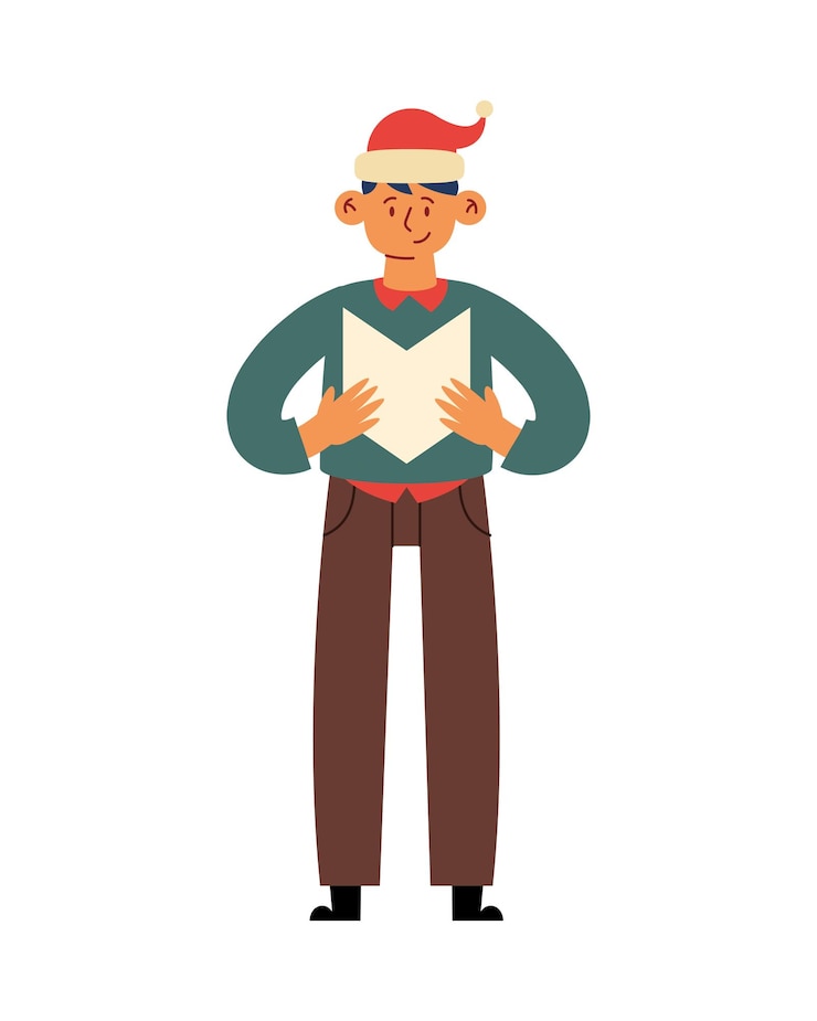 Vector gratuito diseño de personas navideñas