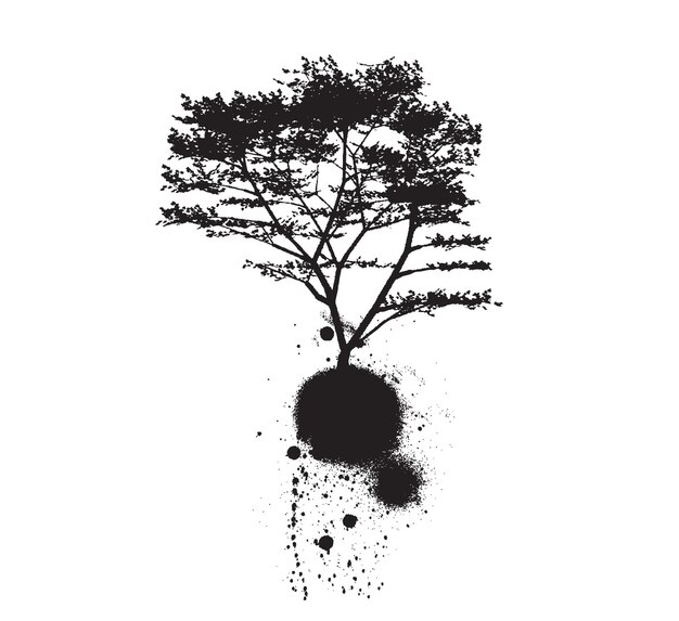 Diseño de pincel de árbol grunge