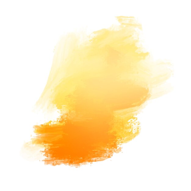 Diseño de pincelada decorativa de acuarela amarilla suave sobre fondo blanco