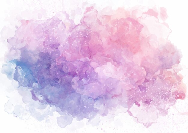 Diseño pintado a mano en acuarela rosa y púrpura