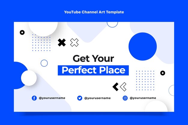 Diseño plano abstracto geométrico inmobiliaria canal de youtube arte