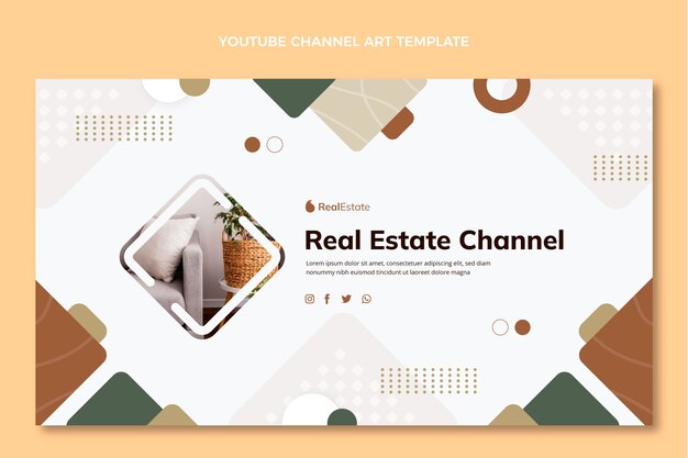 Diseño plano abstracto geométrico inmobiliaria canal de youtube arte