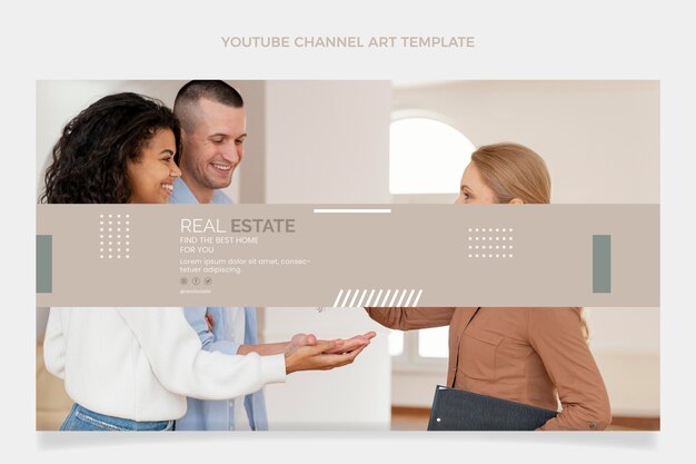 Diseño plano abstracto geométrico inmobiliaria canal de youtube arte