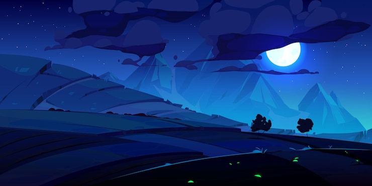 Vector gratuito diseño plano de agricultura ecológica en el fondo de la noche